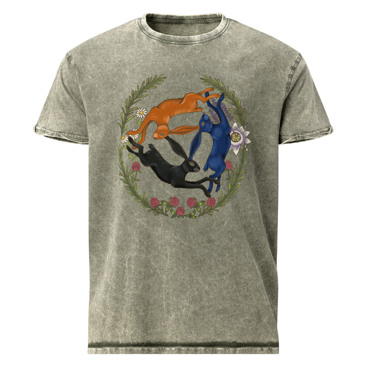 Three Hares Color Denim T-shirt