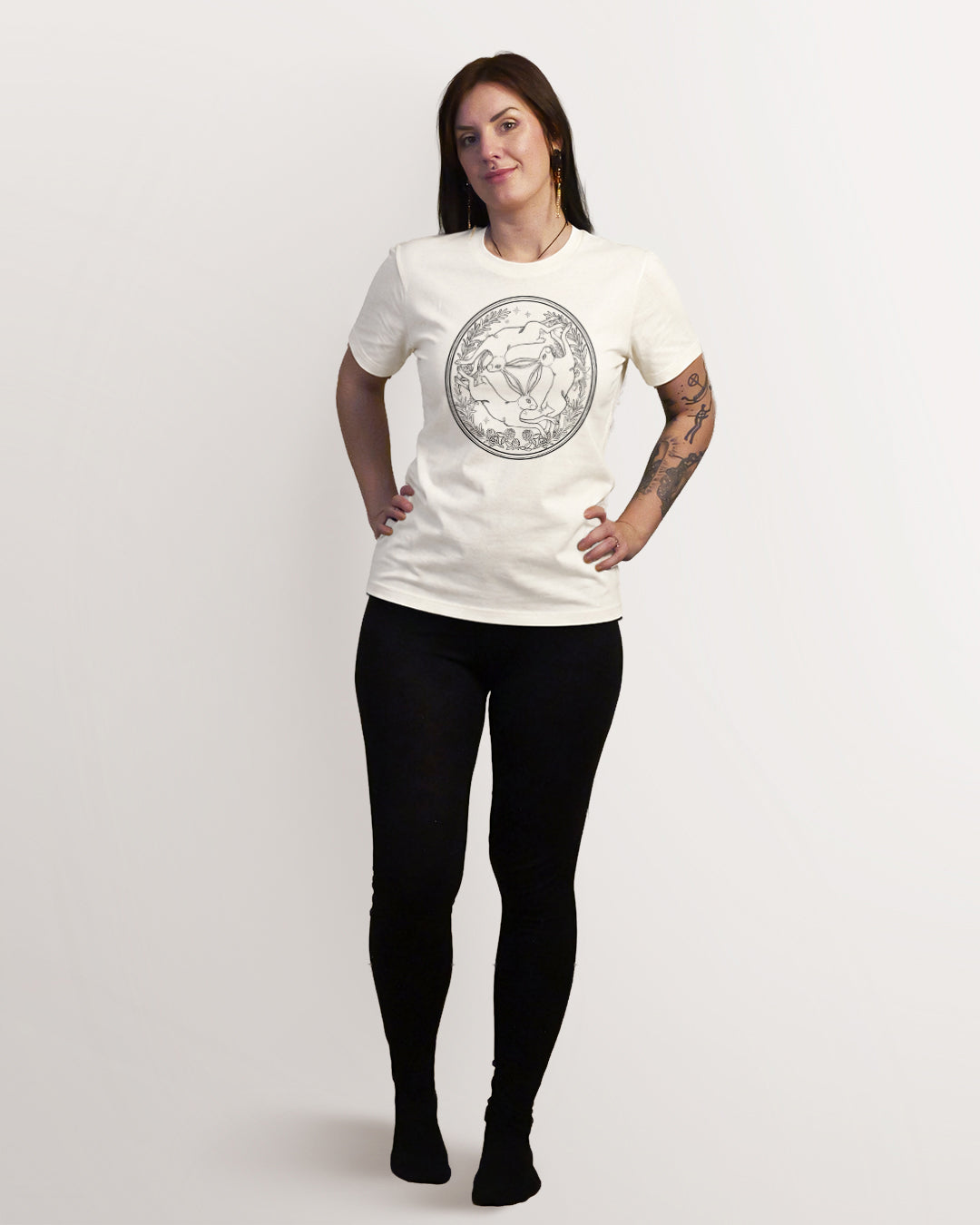 Three Hares Black Print T-shirt