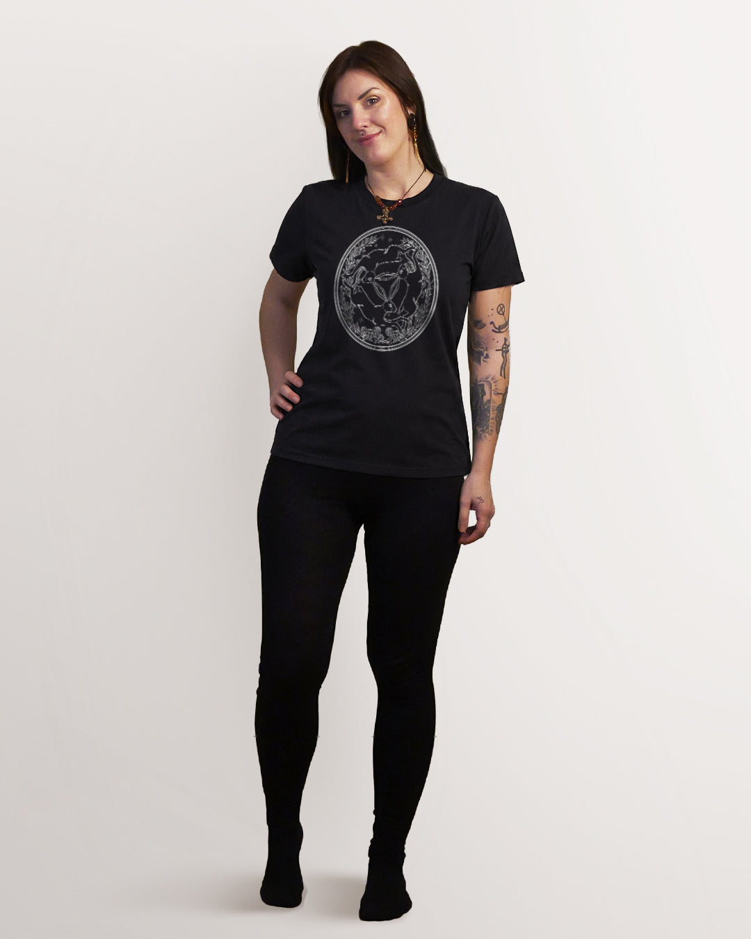 Three Hares White Print T-shirt