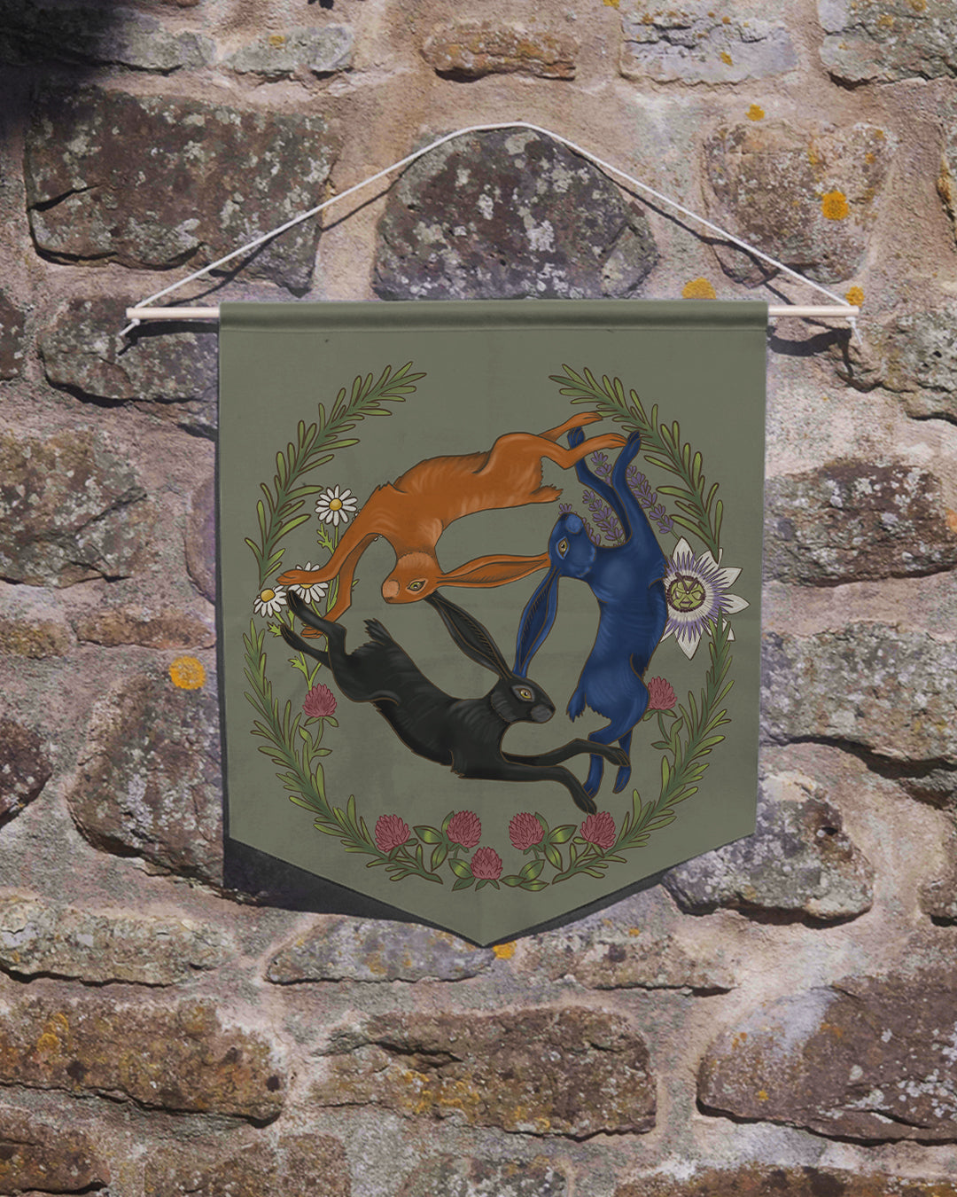 Three Hares Green Pennant